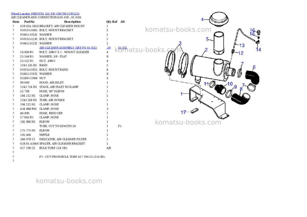 Komatsu 525 s/n c007001-up Parts catalog cover Page 7