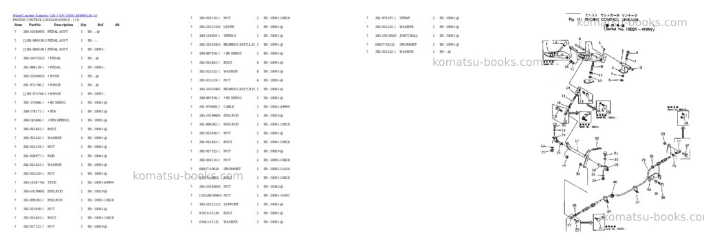 Komatsu 530-1 s/n 10001-49999 Parts catalog cover