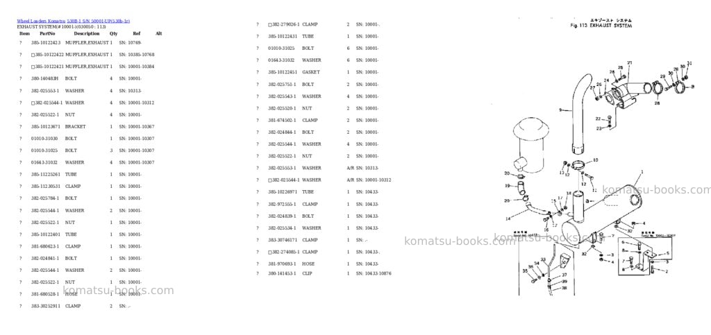 Komatsu 530b-1 s/n 50001-up Parts catalog cover Page 4