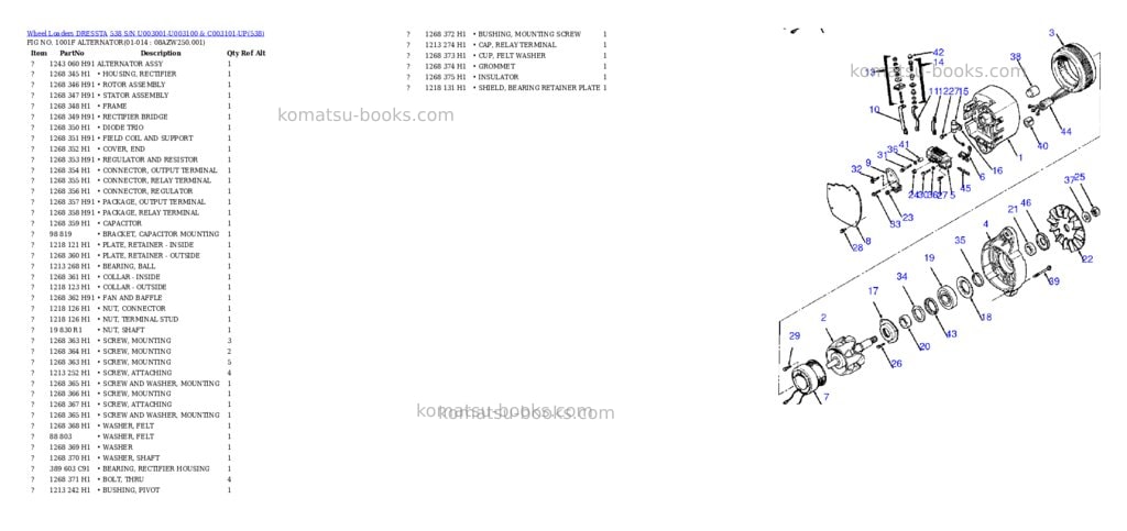 Komatsu 538 s/n u003001-u003100 & c003101-up Parts catalog cover Page 5