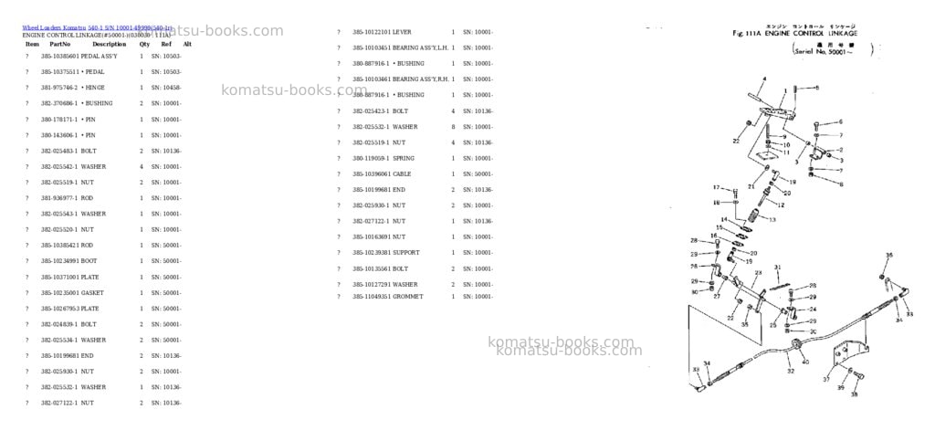 Komatsu 540-1 s/n 10001-49999 Parts catalog cover Page 2 Komatsu 540-1 s/n 10001-49999 Parts catalog cover Page 2