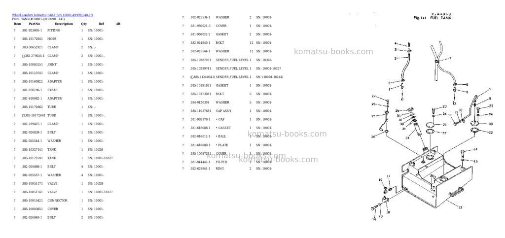 Komatsu 540-1 s/n 10001-49999 Parts catalog cover Page 8 Komatsu 540-1 s/n 10001-49999 Parts catalog cover Page 8