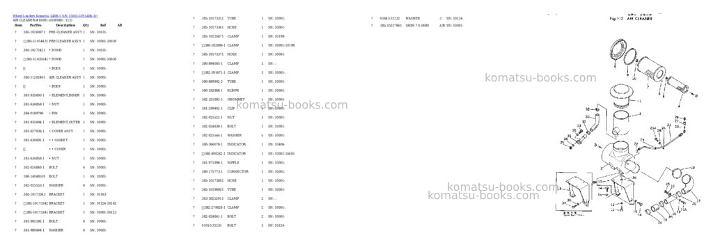 Komatsu 540b-1 s/n 15001-up Parts catalog cover Page 3 Komatsu 540b-1 s/n 15001-up Parts catalog cover Page 3