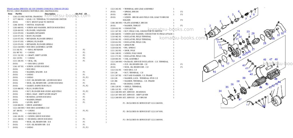 Komatsu 542 s/n u004001-u004100 & c004101-up Parts catalog cover Page 4