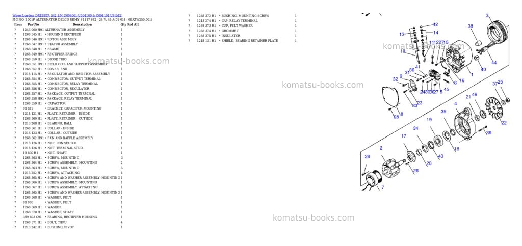 Komatsu 542 s/n u004001-u004100 & c004101-up Parts catalog cover Page 5