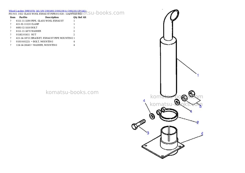 Komatsu 545 s/n u005001-u005100 & c005101-up Parts catalog cover Page 10