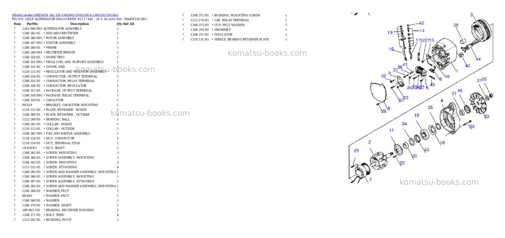 Komatsu 545 s/n u005001-u005100 & c005101-up Parts catalog cover Page 7
