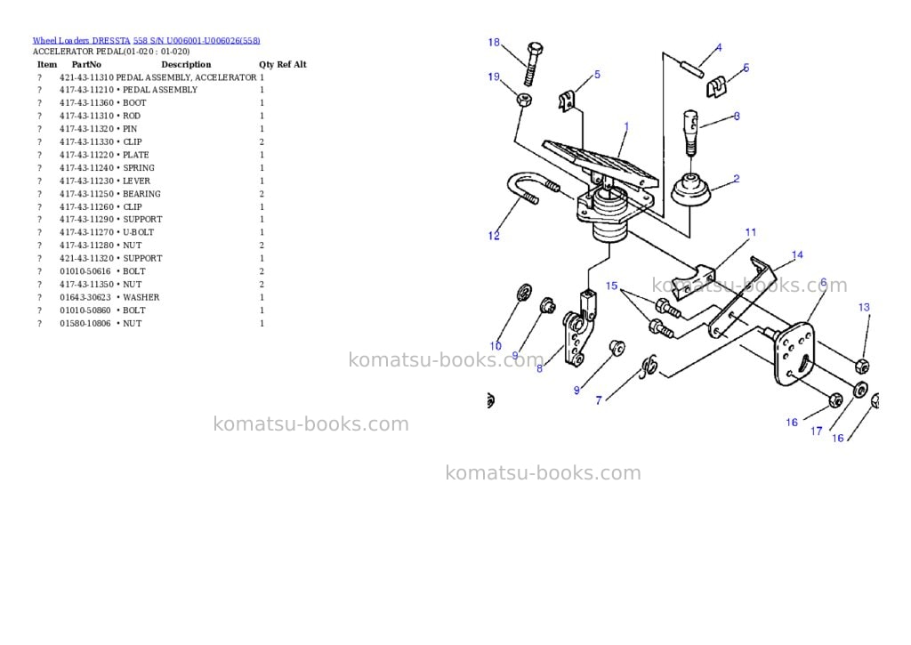 Komatsu 558 s/n u006001-u006026 Parts catalog cover Page 8 Komatsu 558 s/n u006001-u006026 Parts catalog cover Page 8