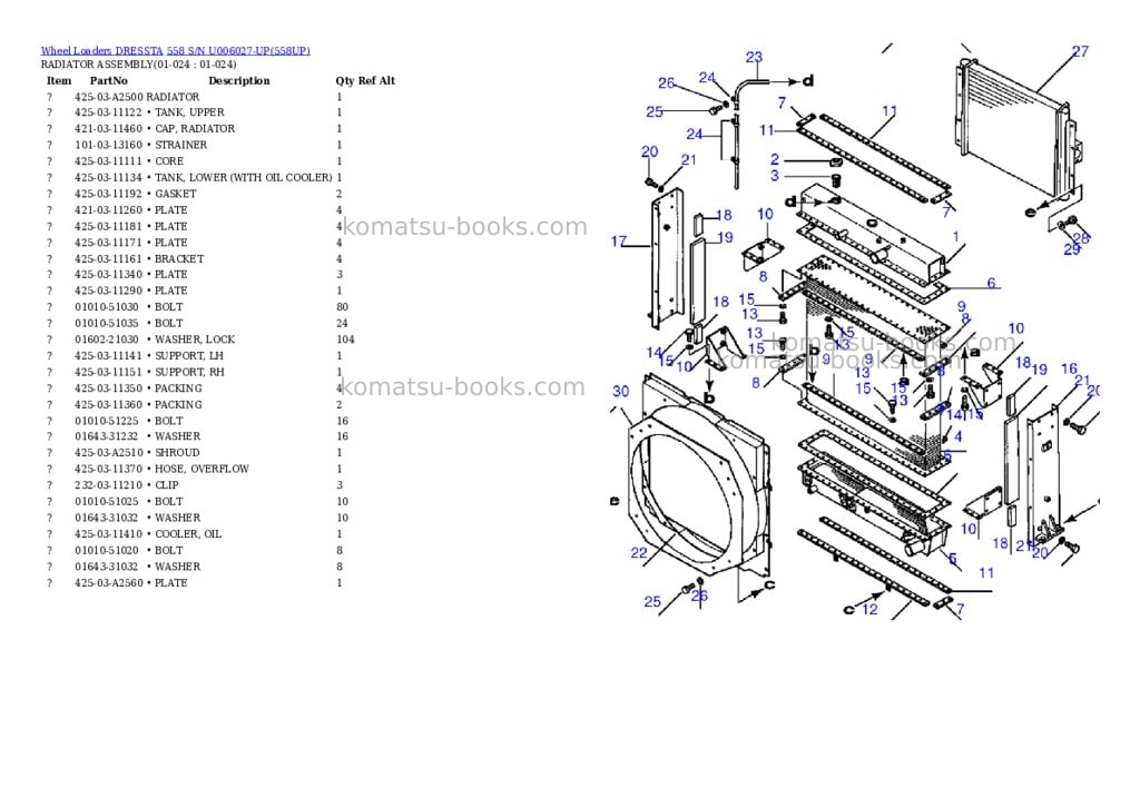 Komatsu 558 s/n u006027-up Parts catalog cover Page 10 Komatsu 558 s/n u006027-up Parts catalog cover Page 10