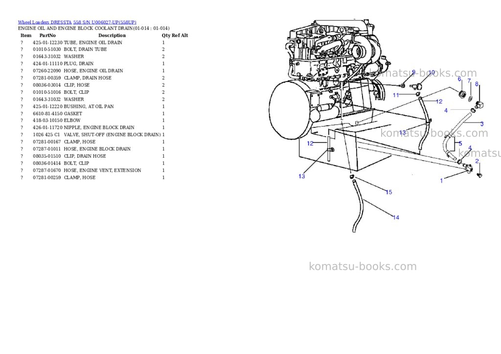 Komatsu 558 s/n u006027-up Parts catalog cover Page 5 Komatsu 558 s/n u006027-up Parts catalog cover Page 5