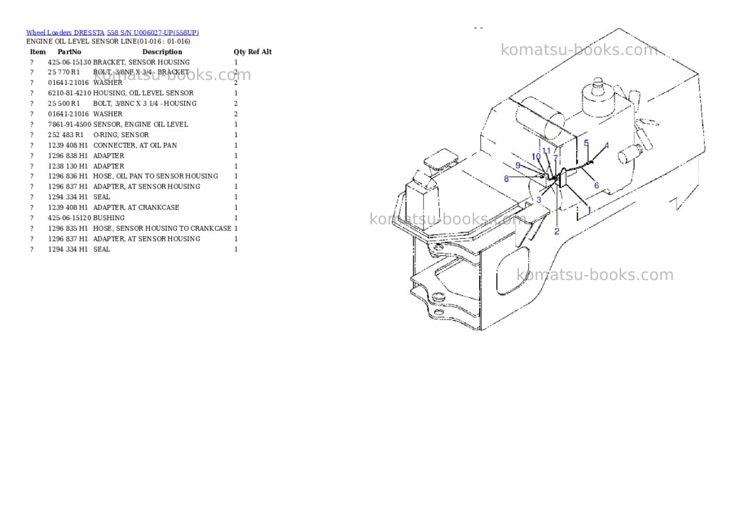Komatsu 558 s/n u006027-up Parts catalog cover Page 6 Komatsu 558 s/n u006027-up Parts catalog cover Page 6