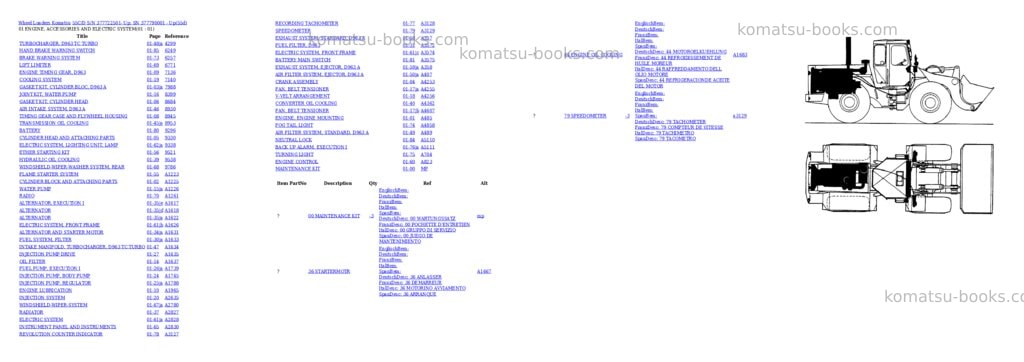 Komatsu 55c/d s/n 377722501- up; sn 377790001 - up Parts catalog cover