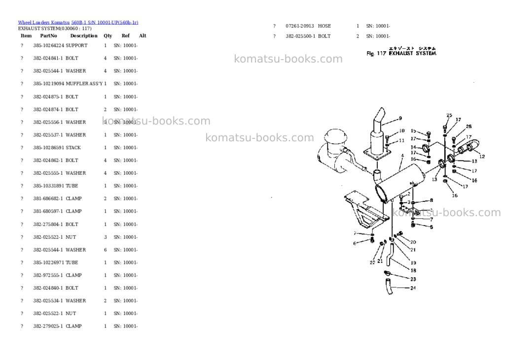 Komatsu 560b-1 s/n 10001-up Parts catalog cover Page 5