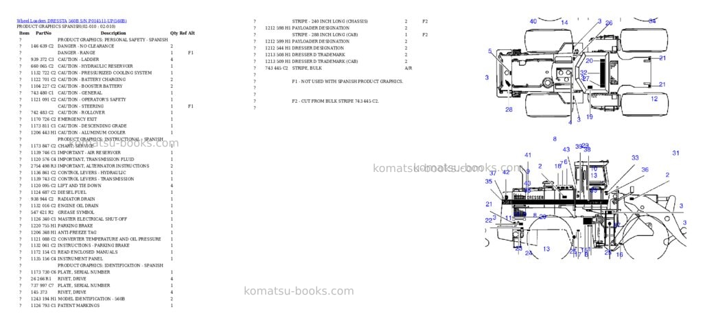Komatsu 560b s/n p014511-up Parts catalog cover Komatsu 560b s/n p014511-up Parts catalog cover