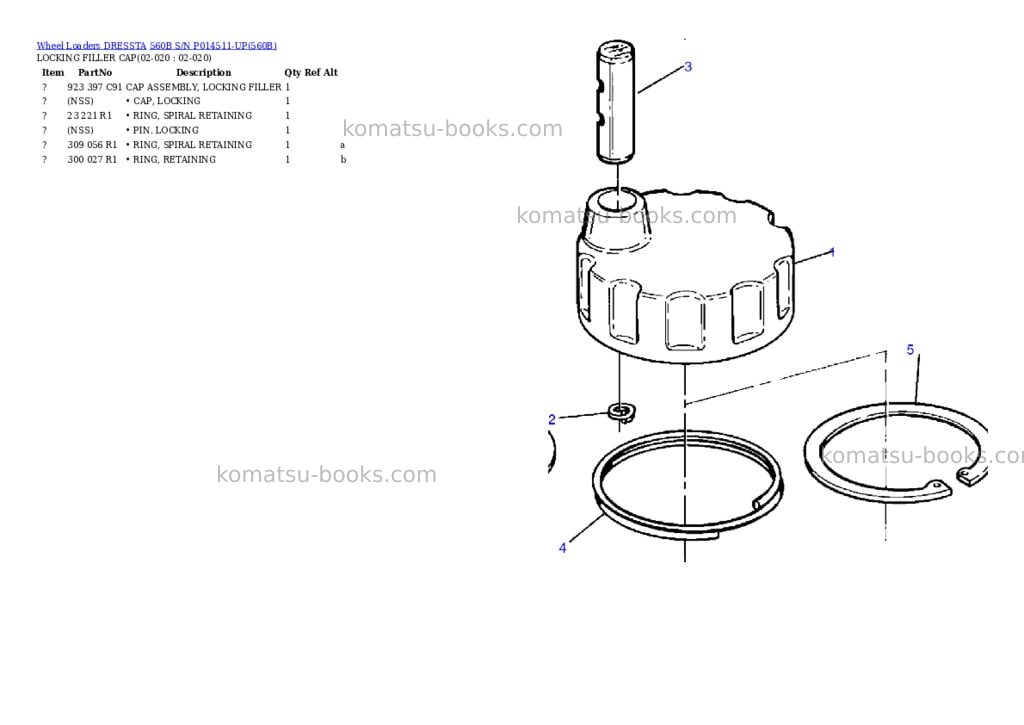 Komatsu 560b s/n p014511-up Parts catalog cover Page 4 Komatsu 560b s/n p014511-up Parts catalog cover Page 4
