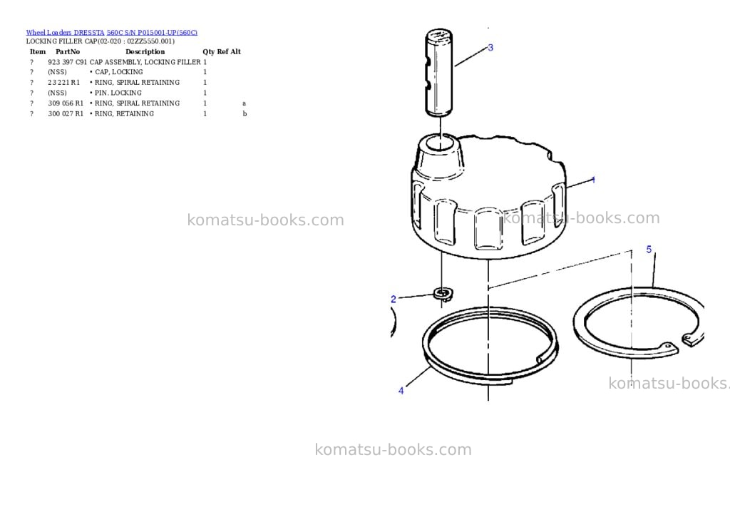 Komatsu 560c s/n p015001-up Parts catalog cover Page 4 Komatsu 560c s/n p015001-up Parts catalog cover Page 4