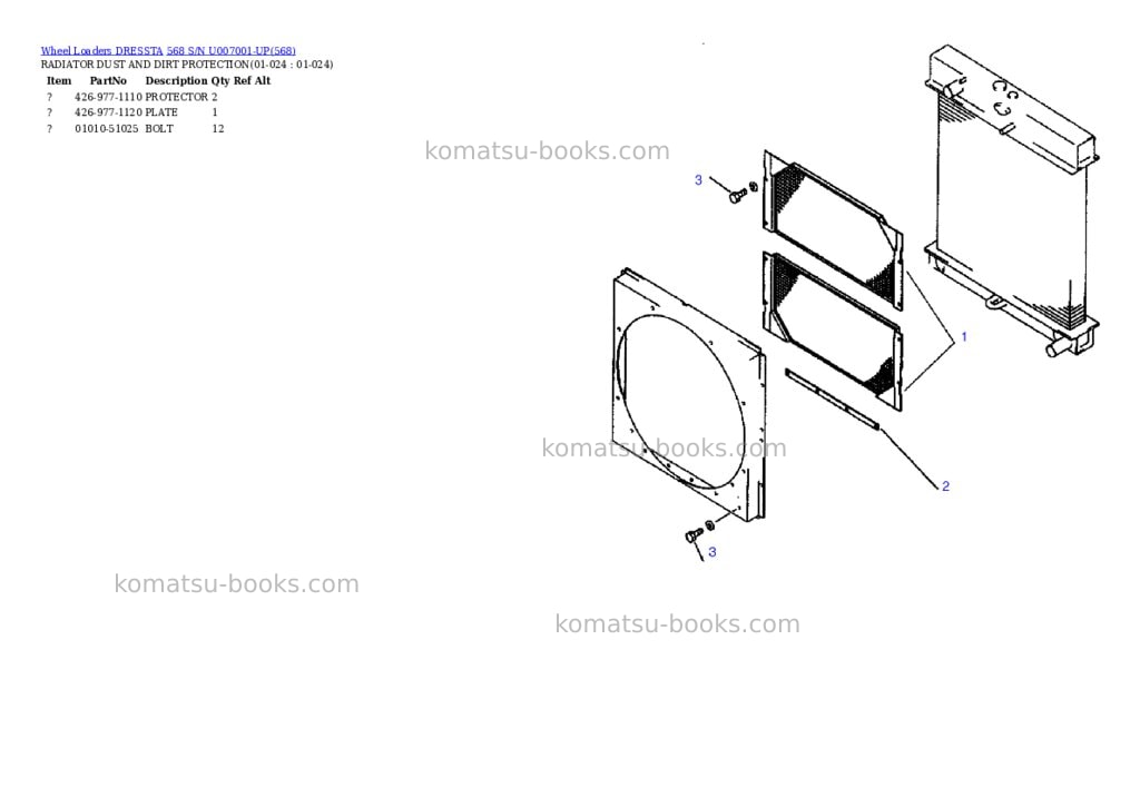 Komatsu 568 s/n u007001-up Parts catalog cover Page 10
