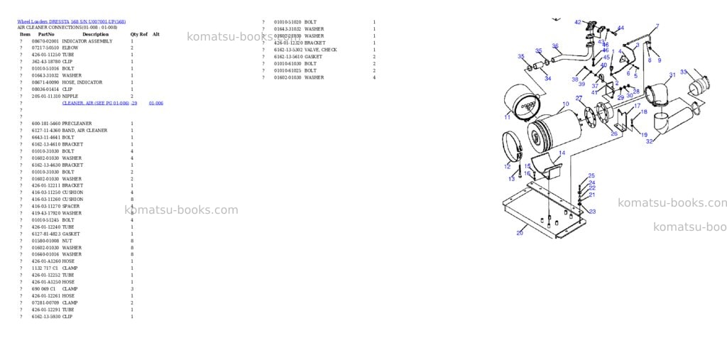 Komatsu 568 s/n u007001-up Parts catalog cover Page 4