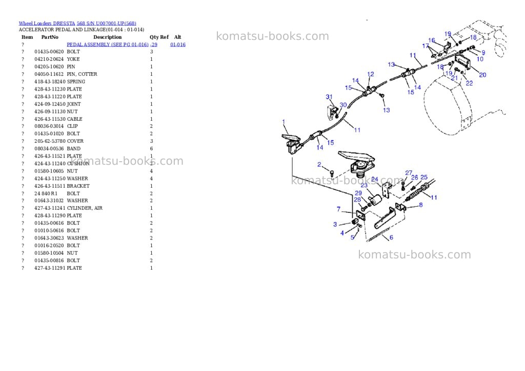 Komatsu 568 s/n u007001-up Parts catalog cover Page 6