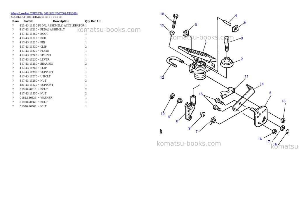 Komatsu 568 s/n u007001-up Parts catalog cover Page 7