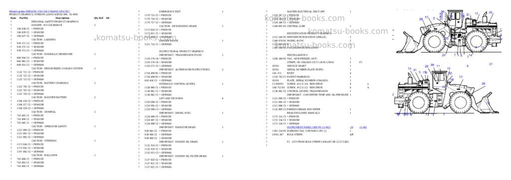 Komatsu 570c s/n u005001-up Parts catalog cover Komatsu 570c s/n u005001-up Parts catalog cover