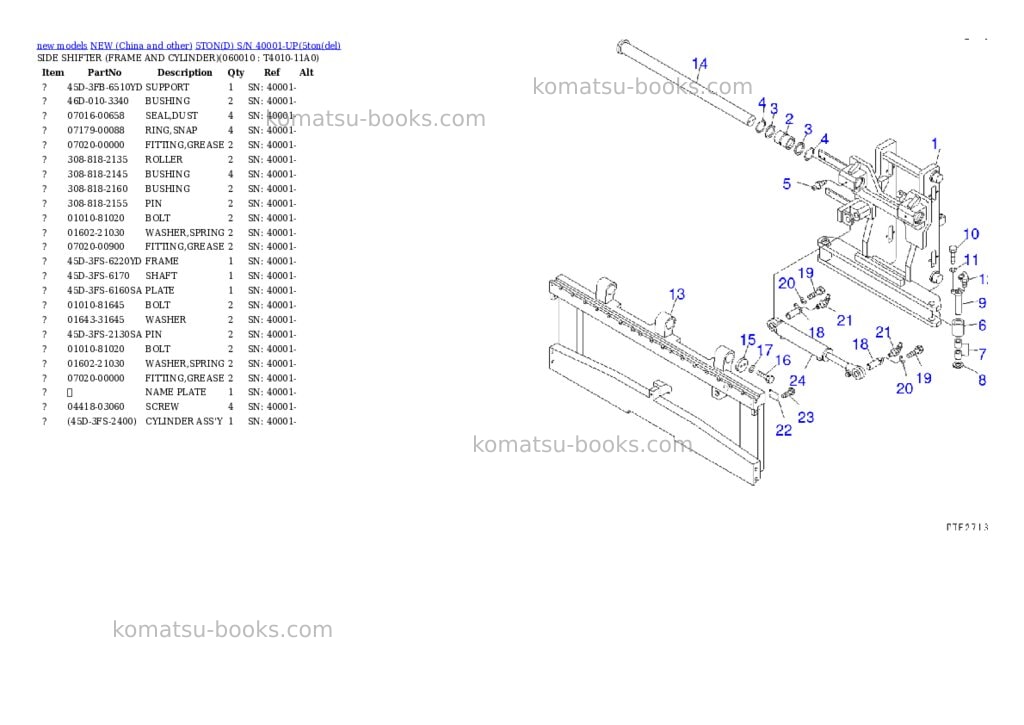 Komatsu 5tond s/n 40001-up Parts catalog cover Page 7