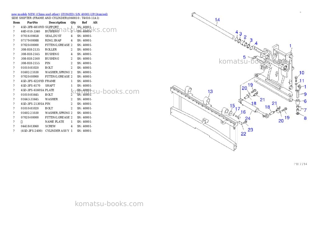 Komatsu 5toned s/n 40001-up Parts catalog cover Page 7