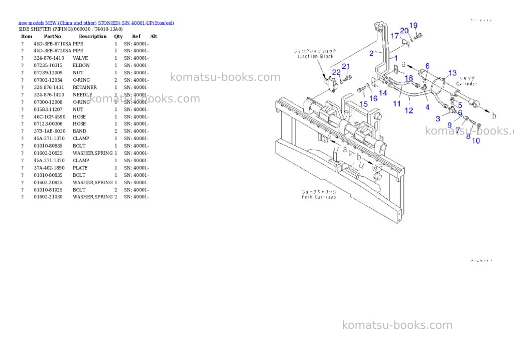 Komatsu 5toned s/n 40001-up Parts catalog cover Page 9