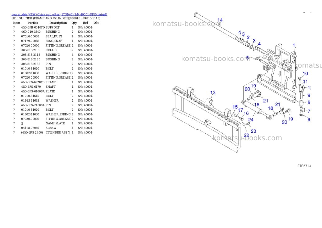 Komatsu 5tong s/n 40001-up Parts catalog cover Page 7