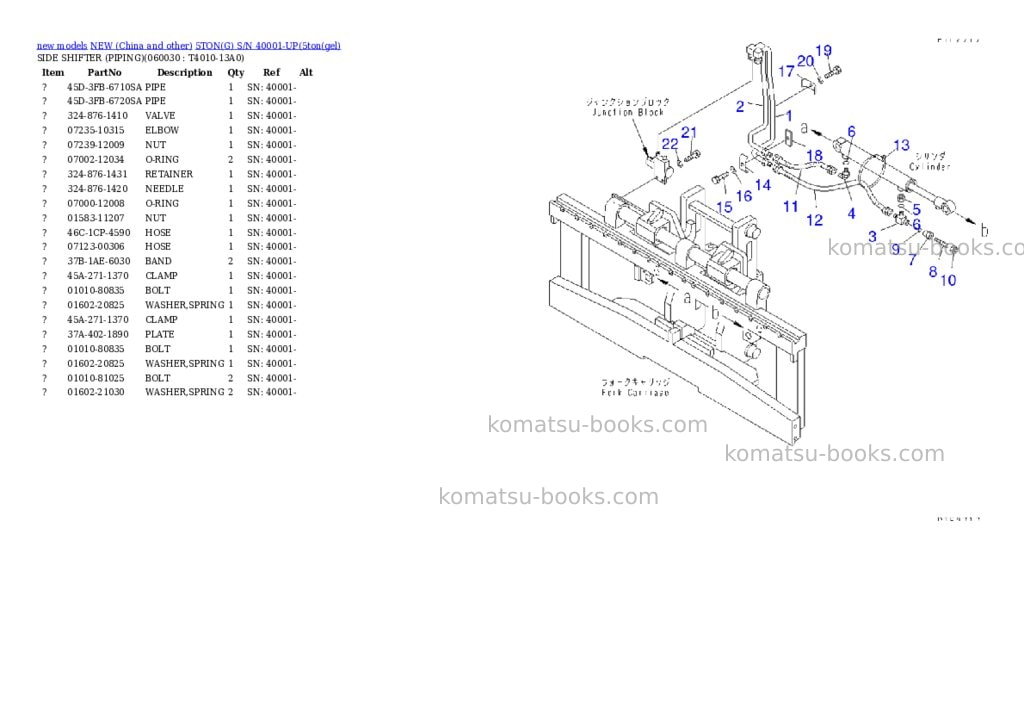 Komatsu 5tong s/n 40001-up Parts catalog cover Page 9