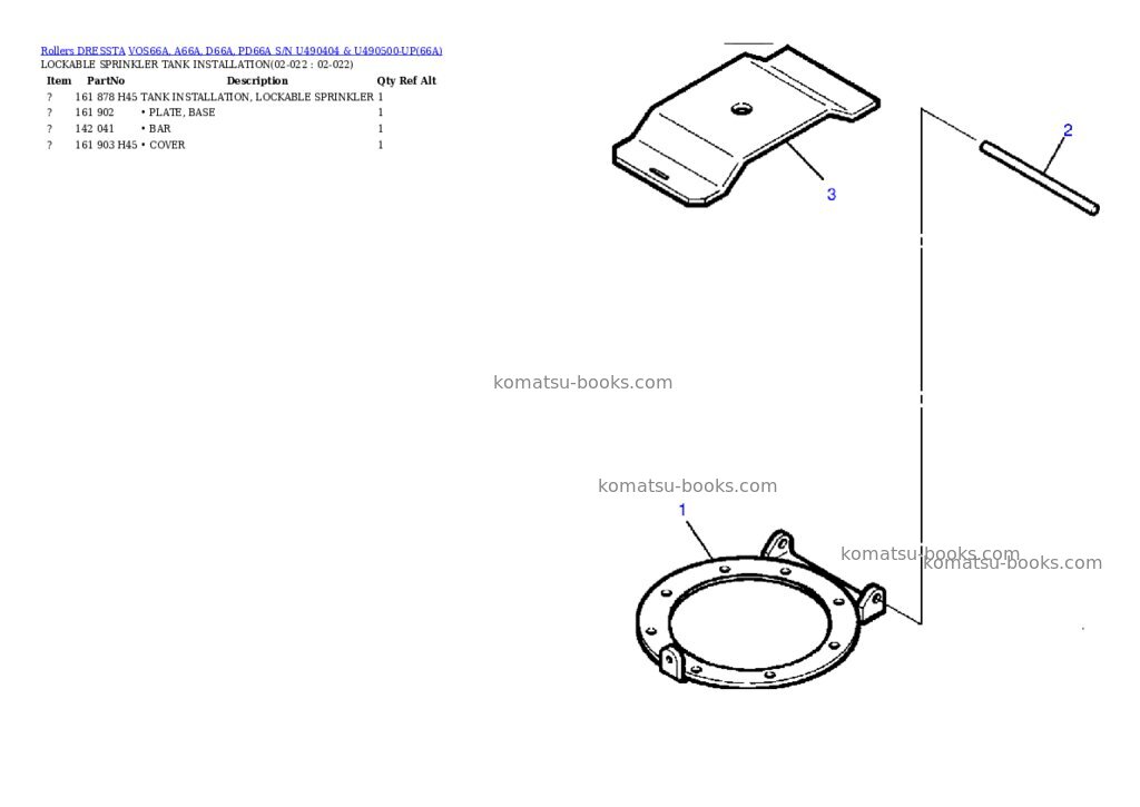Komatsu vos66a, a66a, d66a, pd66a Parts catalog cover Page 20 Komatsu vos66a, a66a, d66a, pd66a Parts catalog cover Page 20