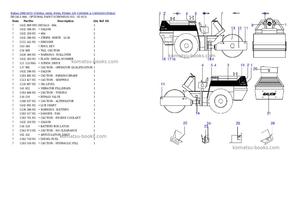 Komatsu vos66a, a66a, d66a, pd66a Parts catalog cover Page 15 Komatsu vos66a, a66a, d66a, pd66a Parts catalog cover Page 15