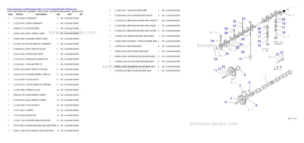 Komatsu 6bg1-1-f s/n 515426-b183091-up Parts catalog cover Page 8 Komatsu 6bg1-1-f s/n 515426-b183091-up Parts catalog cover Page 8