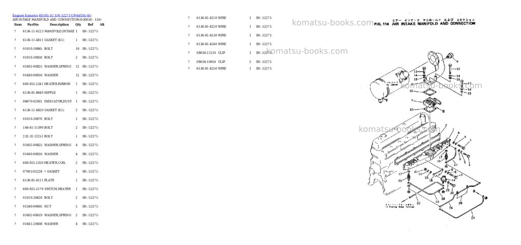 Komatsu 6D105-1U S/N 52271-UP Parts catalog cover Page 4 Komatsu 6D105-1U S/N 52271-UP Parts catalog cover Page 4