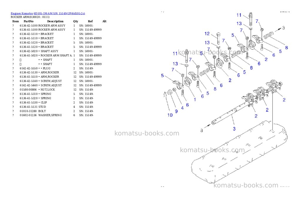 Komatsu 6D105-1M-AM S/N 15149-UP Parts catalog cover Komatsu 6D105-1M-AM S/N 15149-UP Parts catalog cover