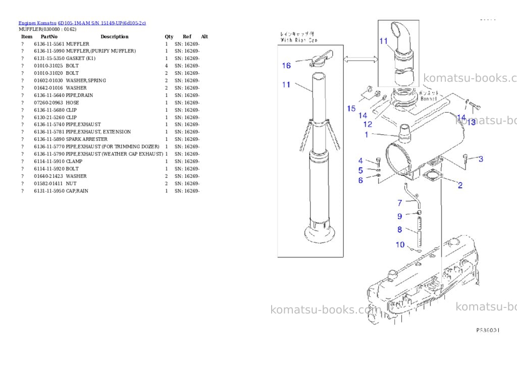 Komatsu 6D105-1M-AM S/N 15149-UP Parts catalog cover Page 7 Komatsu 6D105-1M-AM S/N 15149-UP Parts catalog cover Page 7