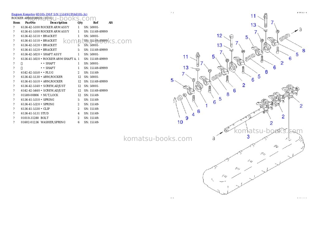 Komatsu 6d105-1m-f s/n 15149-up Parts catalog cover Komatsu 6d105-1m-f s/n 15149-up Parts catalog cover