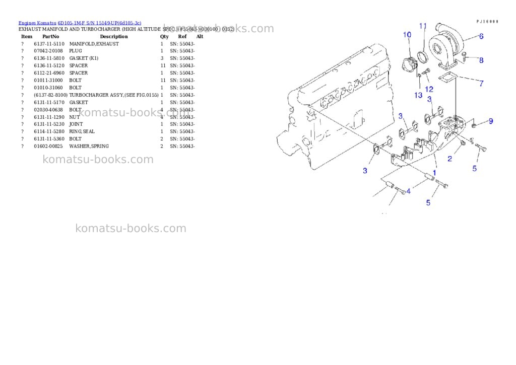 Komatsu 6d105-1m-f s/n 15149-up Parts catalog cover Page 9 Komatsu 6d105-1m-f s/n 15149-up Parts catalog cover Page 9