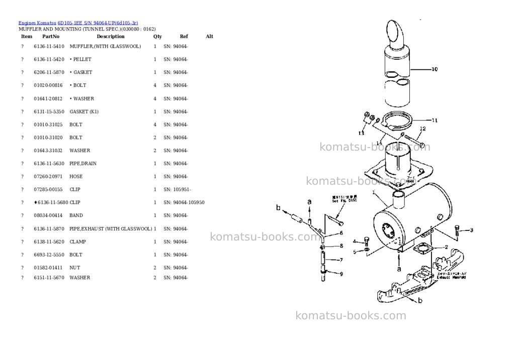 Komatsu 6d105-1ee s/n 94064-up Parts catalog cover Page 7 Komatsu 6d105-1ee s/n 94064-up Parts catalog cover Page 7