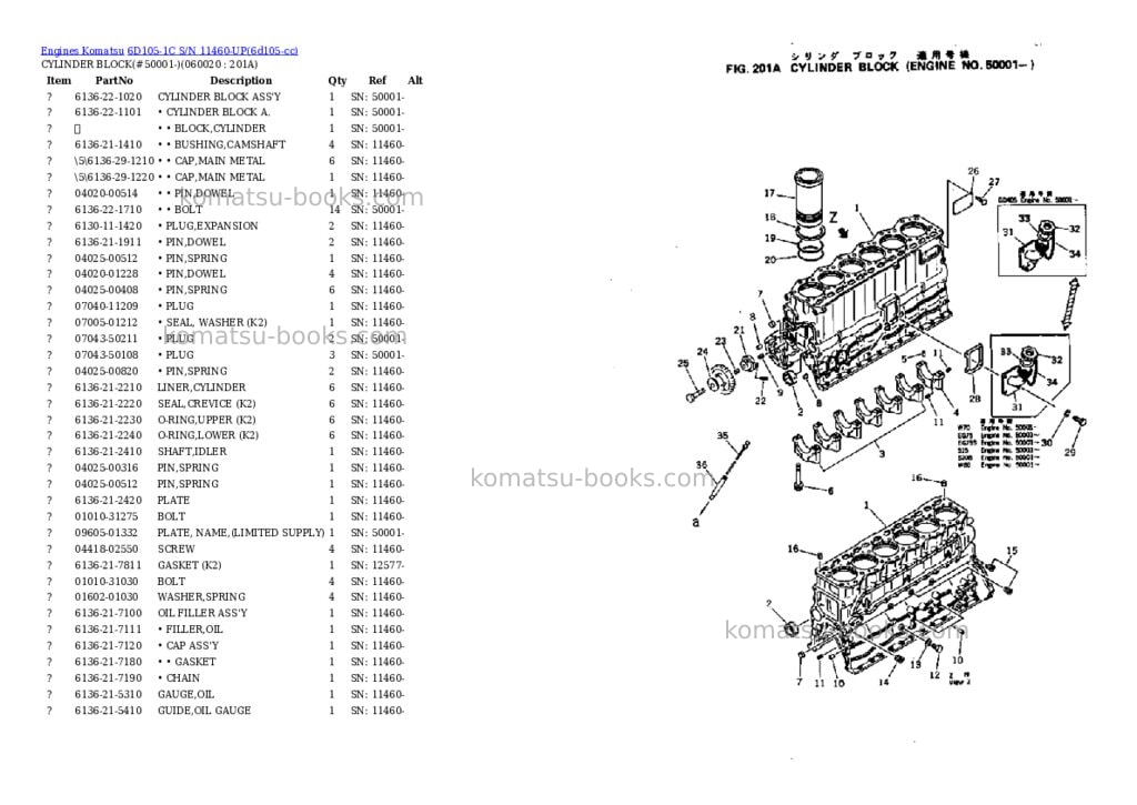 Komatsu 6d105-1c s/n 11460-up Parts catalog cover Page 9 Komatsu 6d105-1c s/n 11460-up Parts catalog cover Page 9