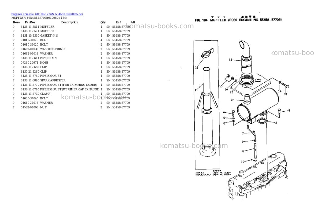Komatsu 6d105-1v s/n 55458-up Parts catalog cover Page 7 Komatsu 6d105-1v s/n 55458-up Parts catalog cover Page 7