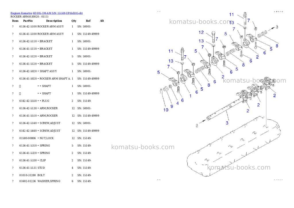 Komatsu 6d105-1m-am s/n 15149-up Parts catalog cover Komatsu 6d105-1m-am s/n 15149-up Parts catalog cover