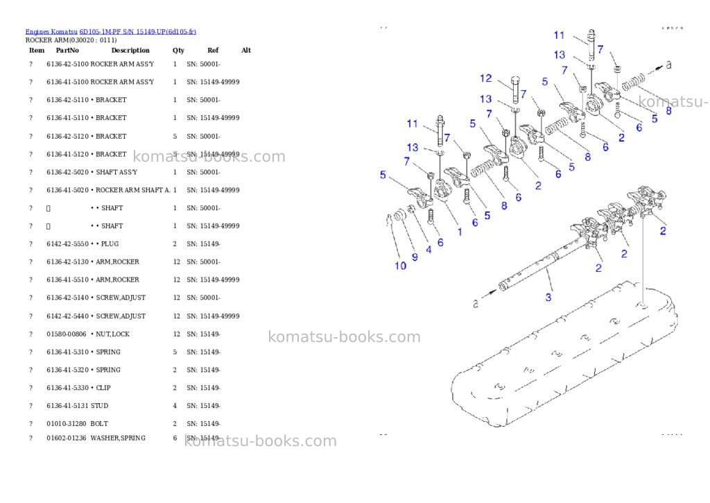 Komatsu 6d105-1m-pf s/n 15149-up Parts catalog cover Komatsu 6d105-1m-pf s/n 15149-up Parts catalog cover