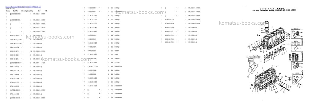 Komatsu 6D105-1C S/N 11460-UP Parts catalog cover Page 8 Komatsu 6D105-1C S/N 11460-UP Parts catalog cover Page 8