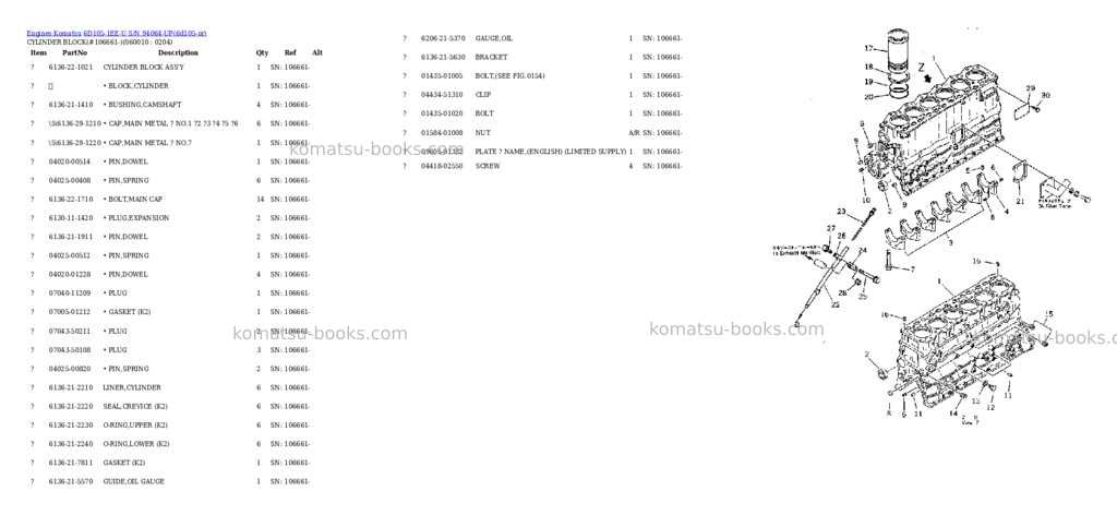 Komatsu 6d105-1ee-u s/n 94064-up Parts catalog cover Page 7 Komatsu 6d105-1ee-u s/n 94064-up Parts catalog cover Page 7