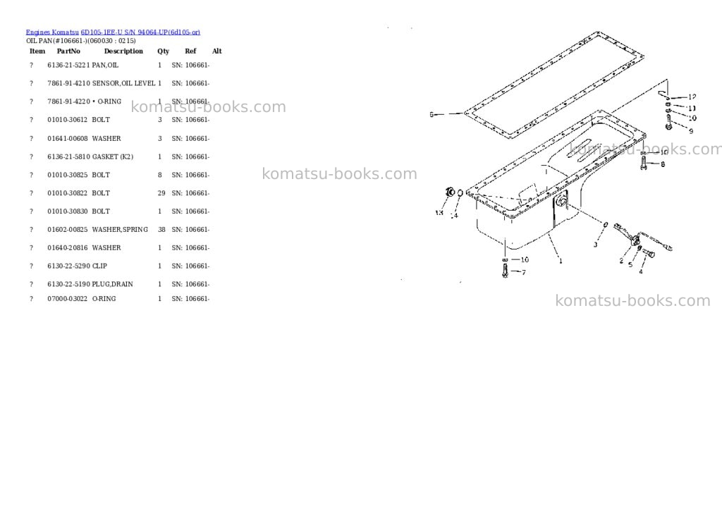 Komatsu 6d105-1ee-u s/n 94064-up Parts catalog cover Page 9 Komatsu 6d105-1ee-u s/n 94064-up Parts catalog cover Page 9