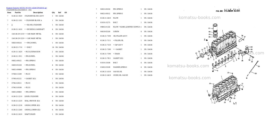 Komatsu 6d105-1w s/n 55458-up Parts catalog cover Page 7 Komatsu 6d105-1w s/n 55458-up Parts catalog cover Page 7