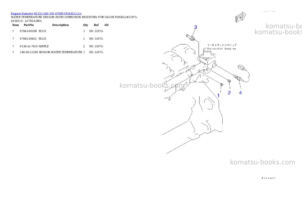 Komatsu 6D125-1AN S/N 47990-UP Parts catalog cover Page 10 Komatsu 6D125-1AN S/N 47990-UP Parts catalog cover Page 10