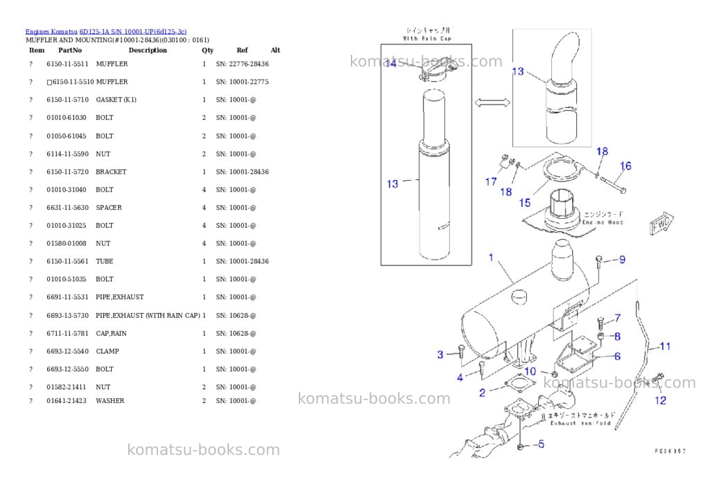 Komatsu 6D125-1A S/N 10001-UP Parts catalog cover Page 9 Komatsu 6D125-1A S/N 10001-UP Parts catalog cover Page 9