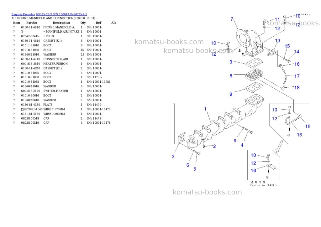 Komatsu 6D125-1B-P S/N 10001-UP Parts catalog cover Page 4 Komatsu 6D125-1B-P S/N 10001-UP Parts catalog cover Page 4